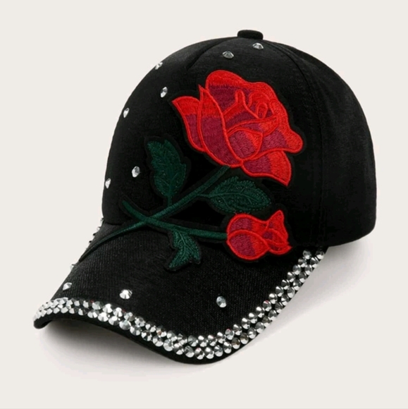 ๐5 for $25* Rhinestone Rose Hat - Picture 1 of 4